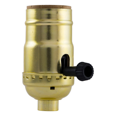Power Gear 3-Way Lamp Socket, Brass, 2 Pack
