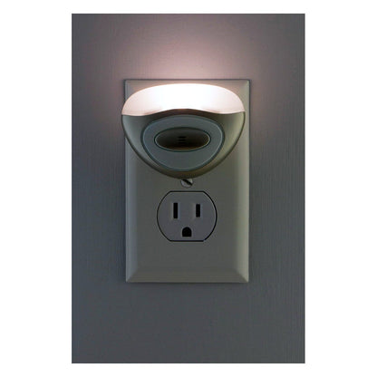 GE Mini Light Sensing LED Night Light, Silver