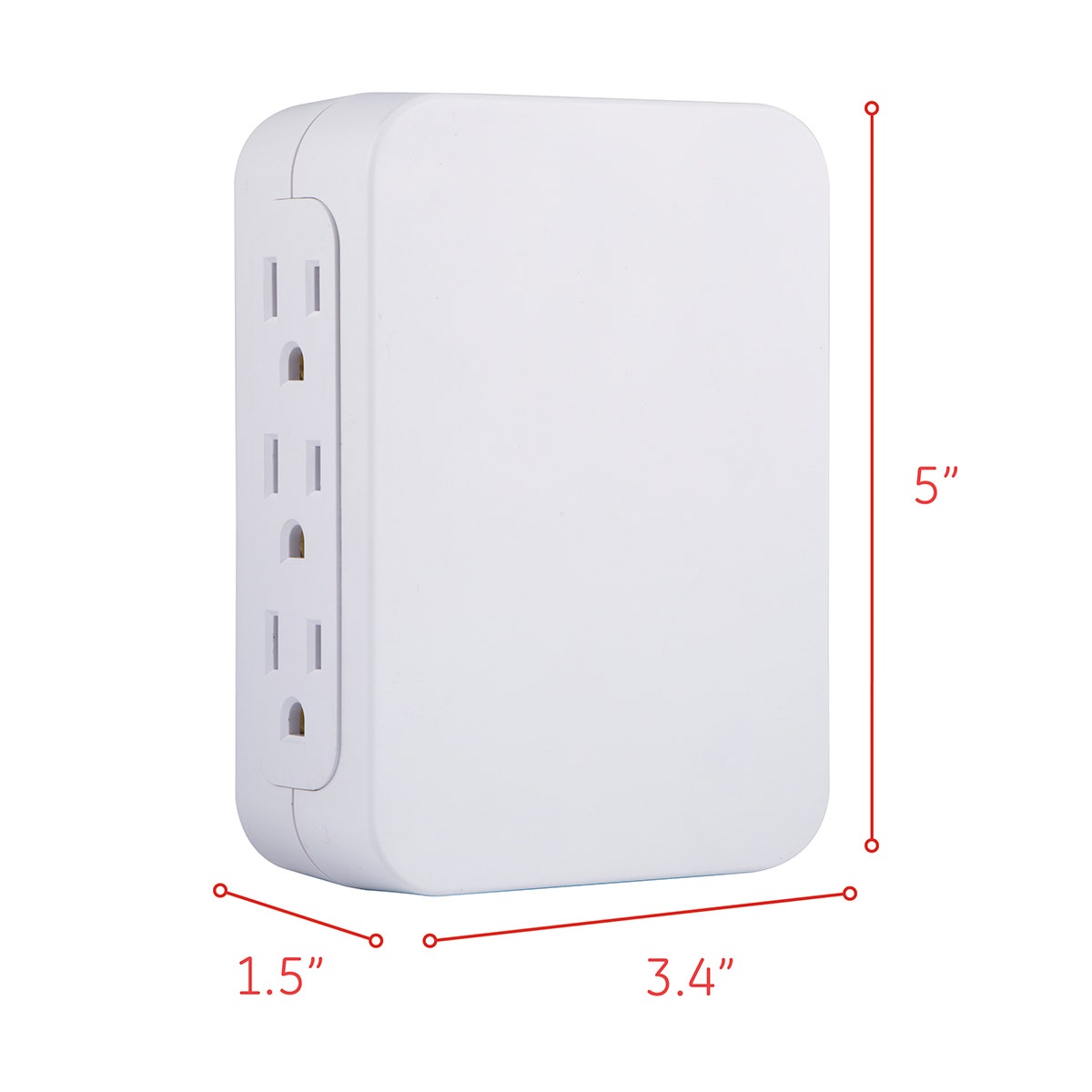 GE Pro 6-Outlet Wall Tap with Surge Protection, White