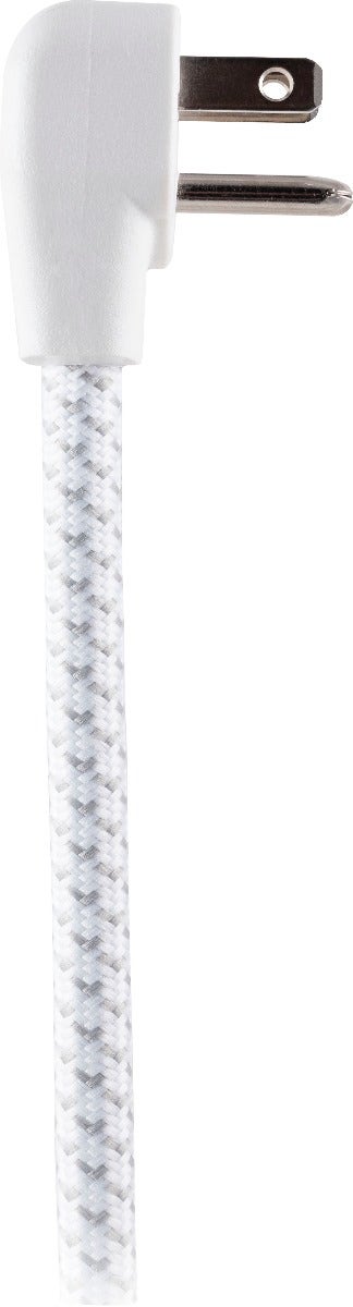 Philips 3-Outlet 3-USB 6ft. Surge Protector with Braided Cord, White