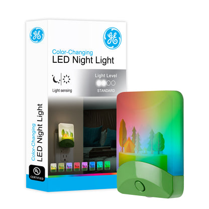 GE Color Changing Camping Adventure LED Night Light, Green
