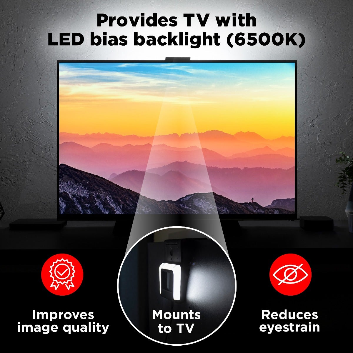 UltraPro Enlighten Backlight TV Bracket with Bias LED Lighting, Black