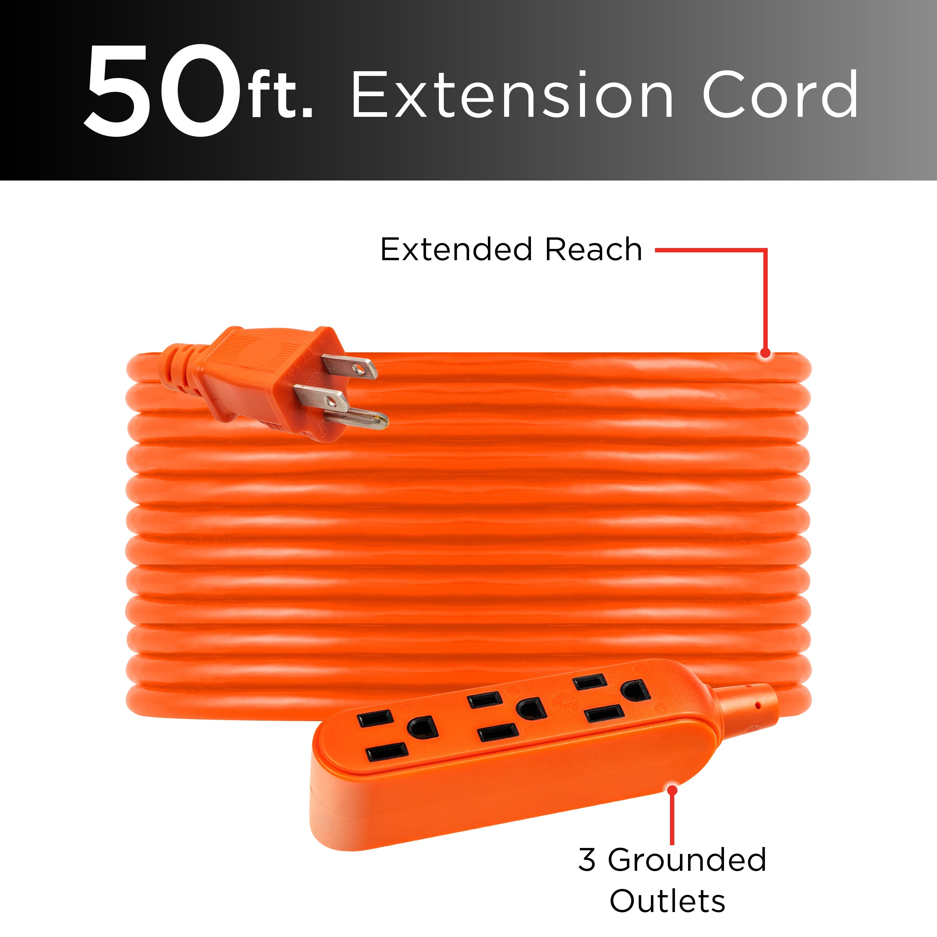 GE UltraPro 50ft. Outdoor Extension Cord, Orange