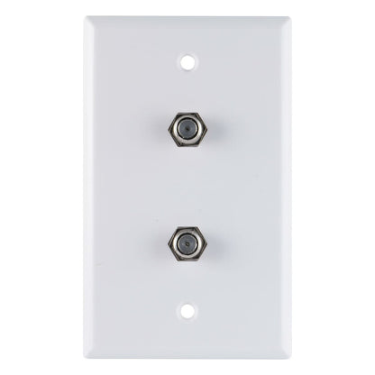 GE Dual Coax Wall Plate, White