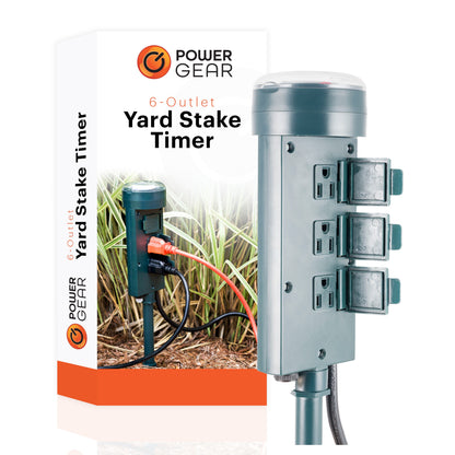 Power Gear 6-Outlet Yard Stake Timer, Green