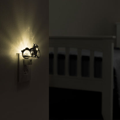 GE Motorcycle Light Sensing LED Night Light, White