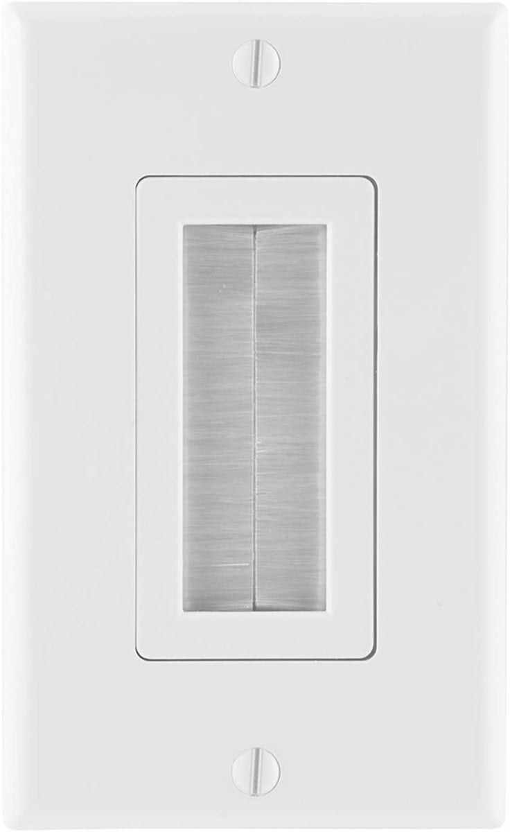 GE Single Brush Wall Plate, White