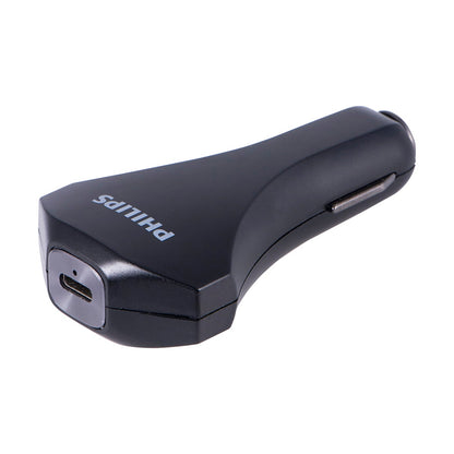 Philips 1-USB Car Charger with USB-C and Power Delivery, Black