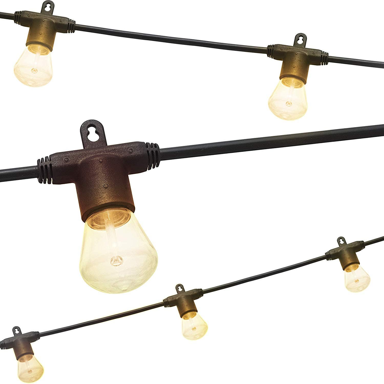 Lights by Night LED Bistro String Lights, 6 Bulbs, 12ft. Black Cord