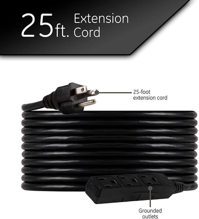 UltraPro 3-Outlet 25ft. Heavy Duty Outdoor Extension Cord, Black