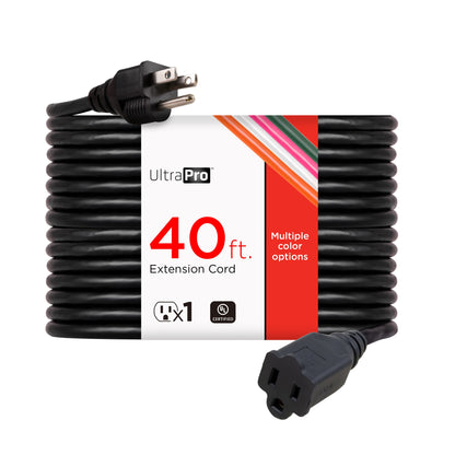 GE UltraPro 40ft. Heavy Duty Outdoor Extension Cord, Black