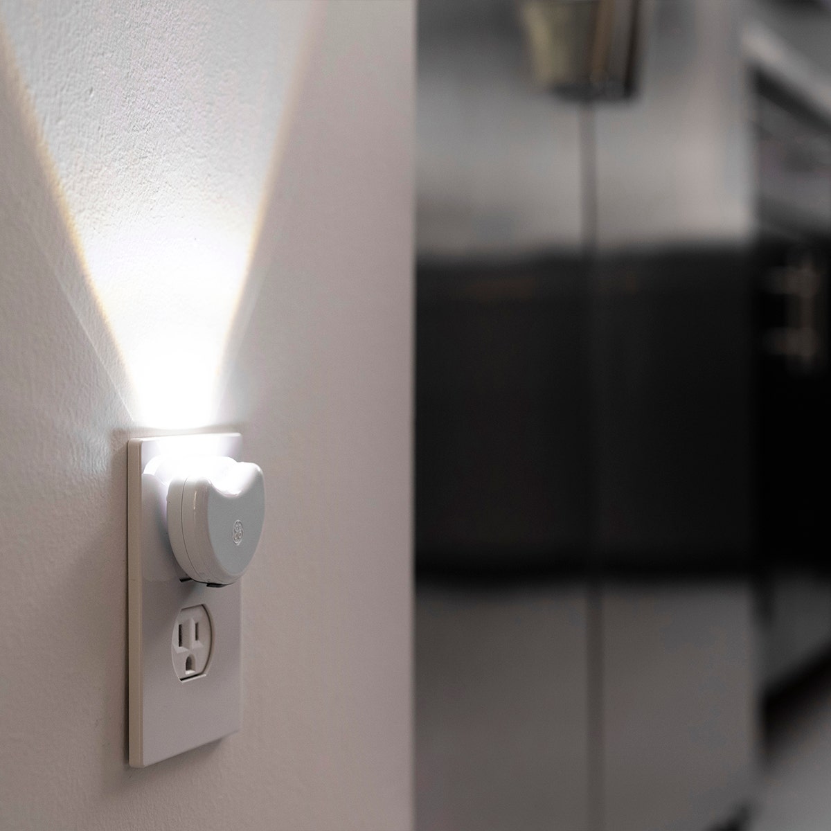 GE Half-Moon Light Sensing LED Night Light, 2 Pack, White