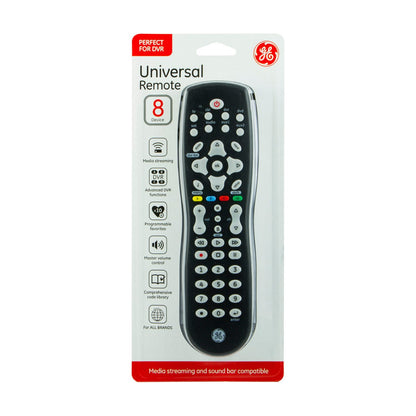 GE 8-Device Universal Remote, Black