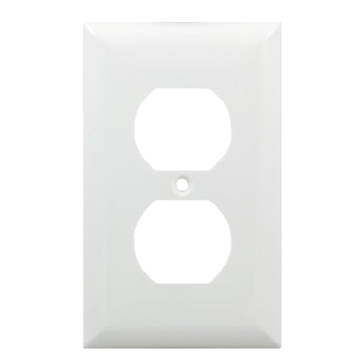 Power Gear Duplex Outlet Oversized Wall Plate, White