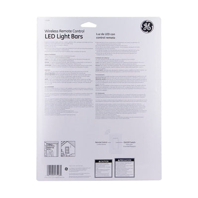 GE Battery Operated LED Light Bars with Remote, White, 2 Pack