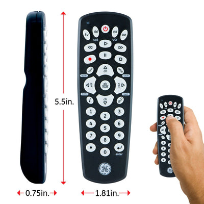 GE 4-Device Universal Remote, Black