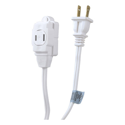 GE 3-Outlet 9ft. Extension Cord with Twist-to-Close Outlets, White