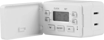 UltraPro Indoor Plug-In 1-Outlet Digital Timer with Cloth Door, White