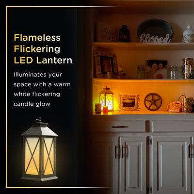 Enbrighten Candle Flicker LED Lantern. Black