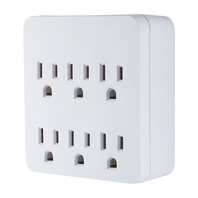 GE 6-Outlet Wall Tap with Surge Protection, White