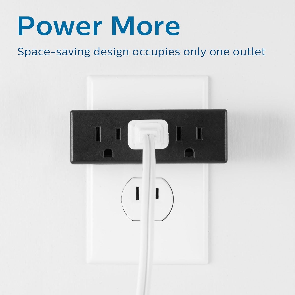 Philips 3-Outlet Wall Tap, 4 Pack, Black
