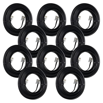 Power Gear Telephone Line Cord, 10 Pack, 25 Feet