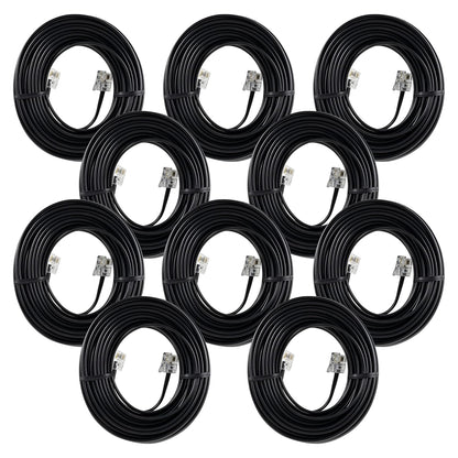 Power Gear Telephone Line Cord, 10 Pack, 25 Feet