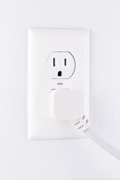 Cordinate 3-Outlet 2ft. Braided Extension Cord with Flat Plug, White/Gray