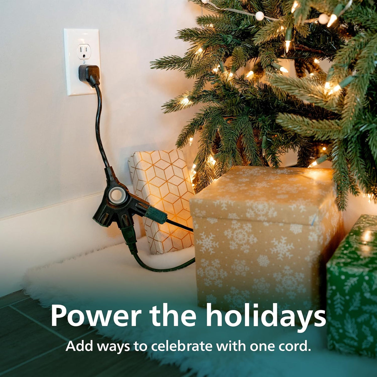 Philips 3-Outlet EZGrip Grounded Outlet Extender, Black