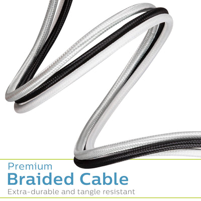 Philips 3ft. USB-C to Lightning Braided Charging Cable, Black