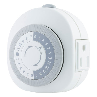 GE Indoor Plug-In 24-Hour Heavy Duty Mechanical Timer, White