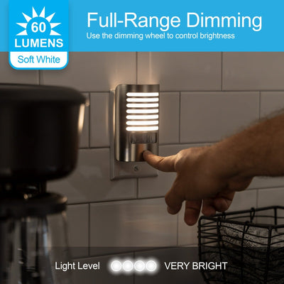 GE Motion Sensing Dimmable LED Night Light, Brushed Nickel