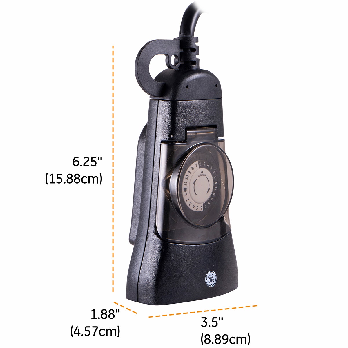 GE Outdoor Plug-In 24-Hour Mechanical Timer, Black