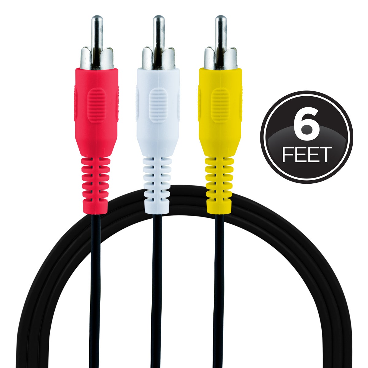 GE 6ft. Composite Video/Audio Cable with RCA-Type Connectors, Black