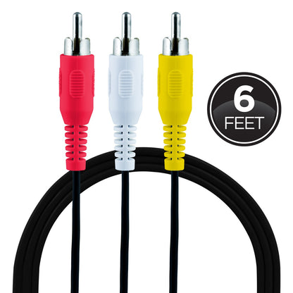 GE 6ft. Audio/Video Cable with RCA-Type Connectors, Black