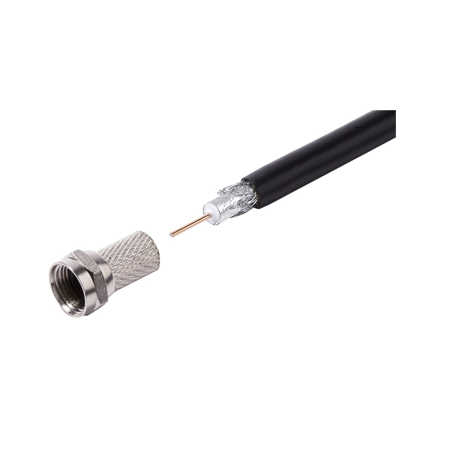 GE RG6 Twist-On F Connectors, Silver, 10 Pack