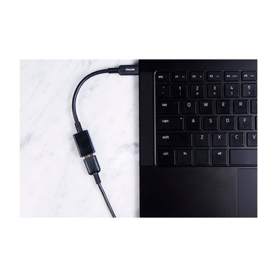 Philips USB-C to USB-A Female Adapter, Black