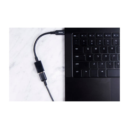 Philips USB-C to USB-A Female Adapter, Black
