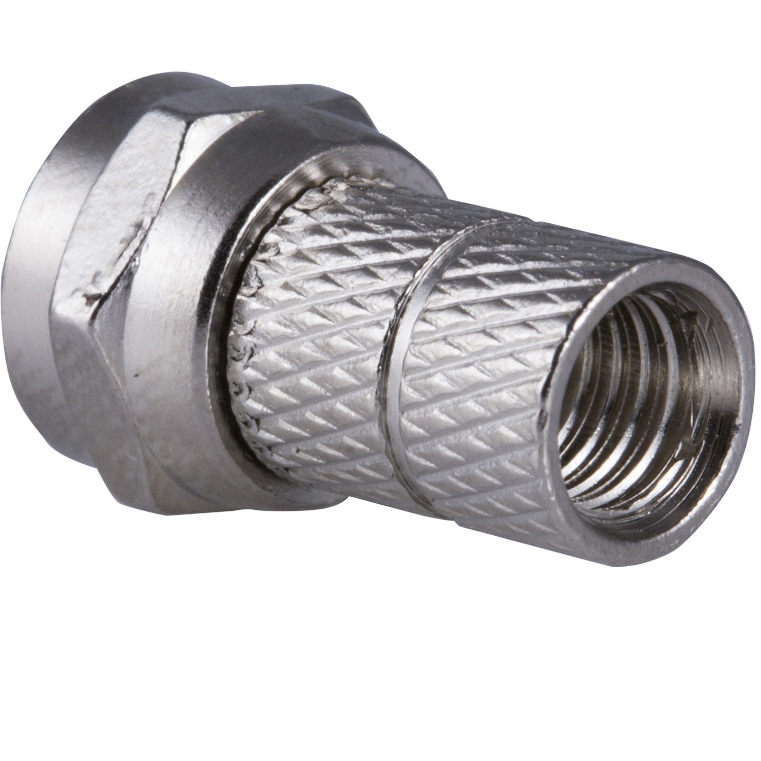 GE RG59 Twist-On F Connectors, Silver, 2 Pack