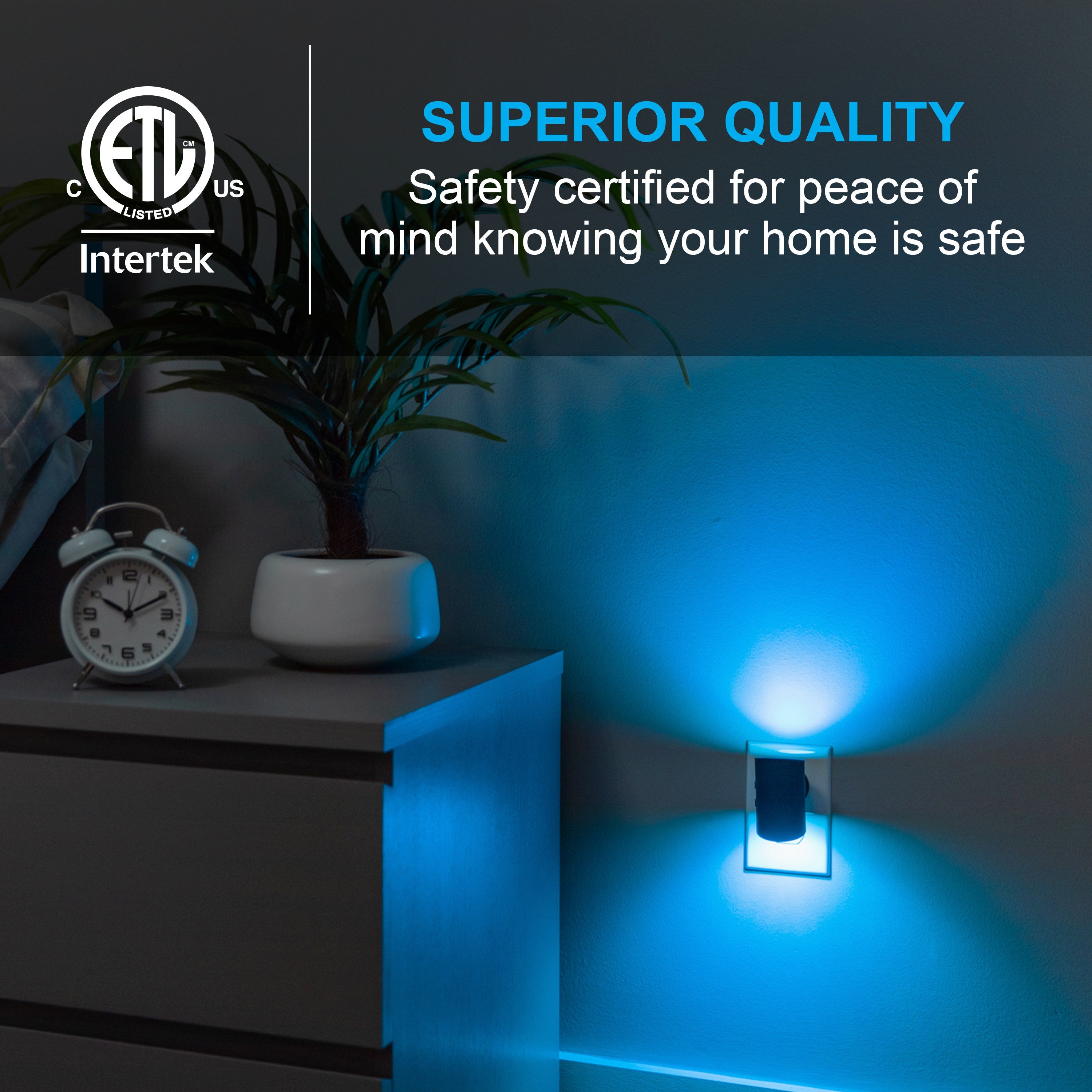 GE Color-Changing Light Sensing Swivel Night Light, Black