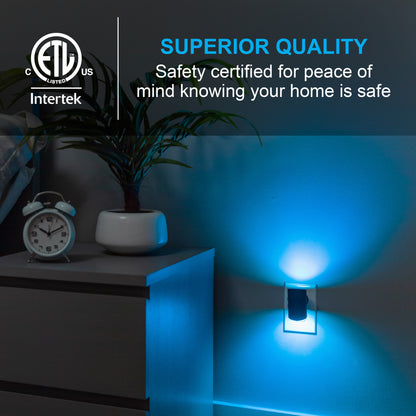 GE Color-Changing Light Sensing Swivel Night Light, Black