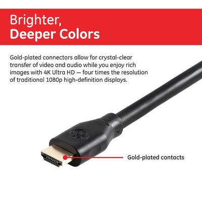 GE 25ft. HDMI Cable with Ethernet, Black
