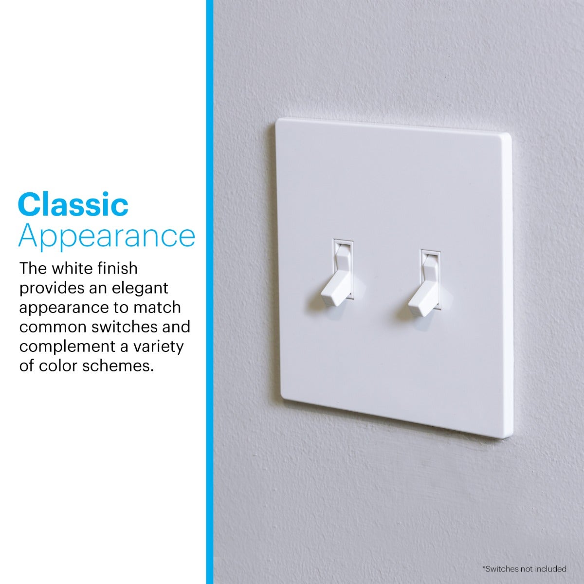 Power Gear Double Toggle Screwless Wall Plate, White