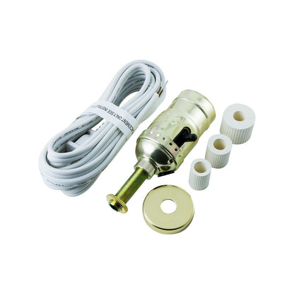 Power Gear Bottle Lamp Kit with 8 ft. White Power Cord, White