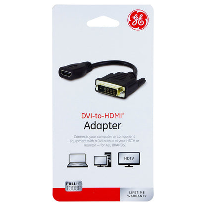 GE DVI to HDMI Adapter, Black