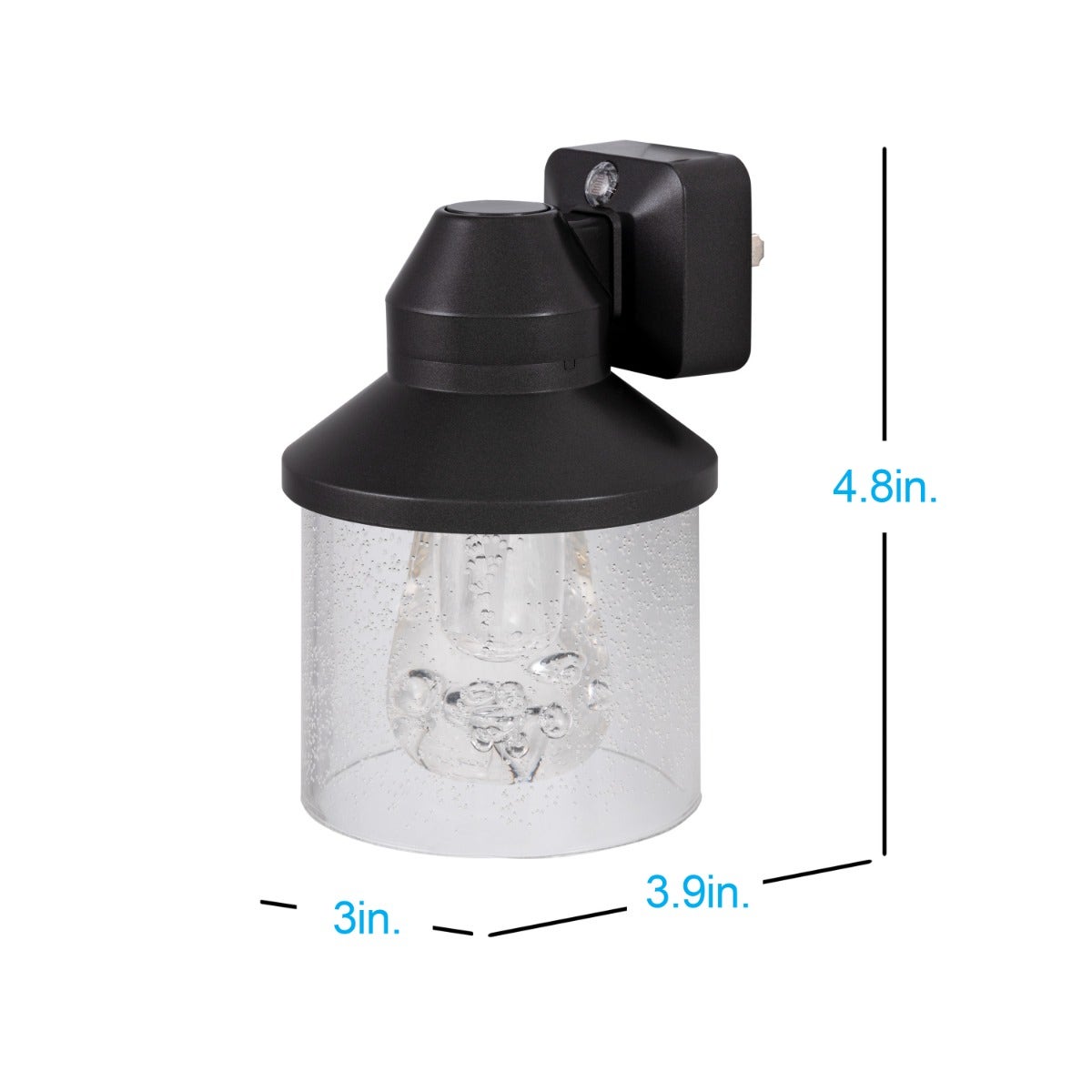 GE Vintage Light Sensing LED Night Light with Shade, Black