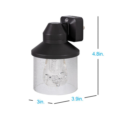 GE Vintage Light Sensing LED Night Light with Shade, Black