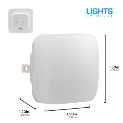 Lights by Night Square GLO Dot LED Night Light, White, 4 Pack
