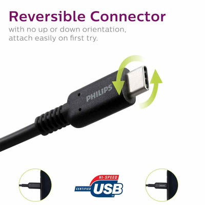 Philips 6ft. USB-C Charging Cable, Black