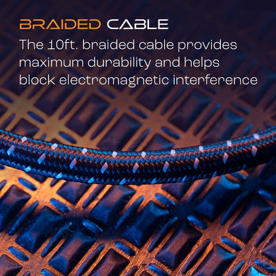 Titan 10ft. 8K Premium HDMI LED Braided Gaming Cable, Black